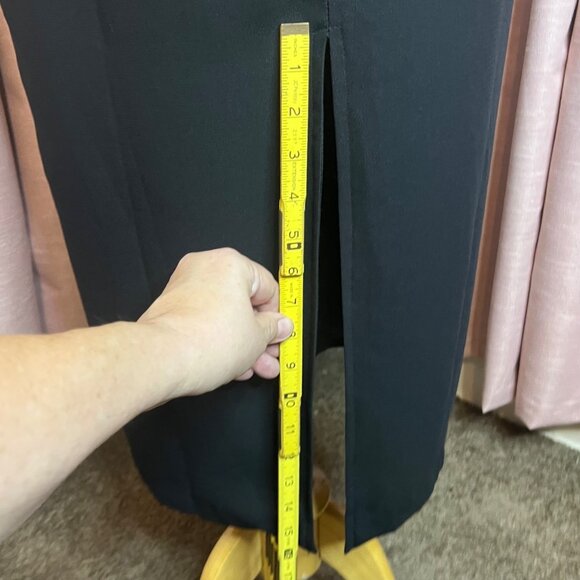 VTG Clues Collections 14P Black Midi Dress Floral Embroidery  Simi to Formal Y2K - Picture 13 of 14